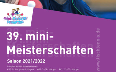 Tischtennis mini-Meisterschaften am 29.01.2022 für alle Kinder bis 12 Jahre