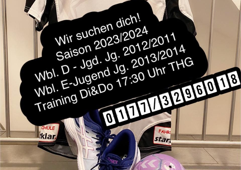 Suche nach neuen Spielerinnen für die weibliche D- und E-Jugend